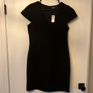 Express black cap sleeve mini dress